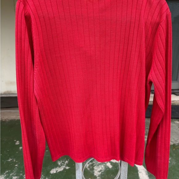 august silk Red Ribbed Button-Front Cardigan - Picture 5 of 5